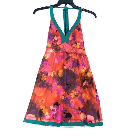 North Face Active Dress Womens M Colorful Floral Halter Performance Summer - Picture 1 of 16